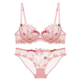 Комплект кружевного бюстье и трусиков, женский ультра-тонкий дышащий сетчатый материал, поддержка груди, размеры 32/70–38/85