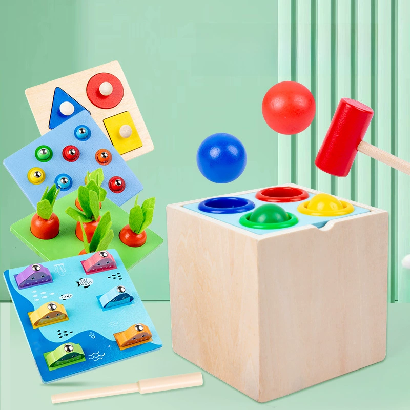 Деревянные интеллектуальные обучающие пособия для детей Montessori, обучающая игрушка, раннее образование, цветные