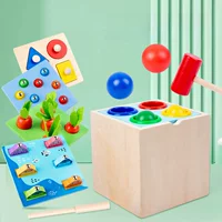 Деревянные интеллектуальные обучающие пособия для детей Montessori, обучающая игрушка, раннее образование, цветные