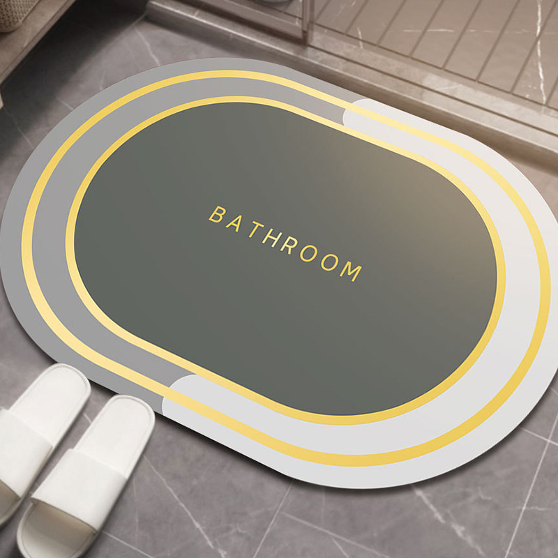 Tapete absorbente de tierra de diatomeas suave, antideslizante, de secado rápido, tapete simple para pies, resistente a la suciedad y fácil de limpiar para la entrada del baño.