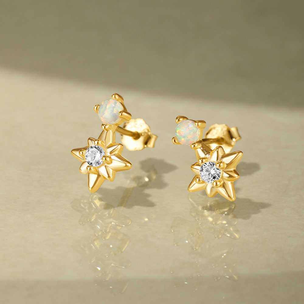 2g Weight 925 Sterling Silver Ear Needle Material Opal, Zircon Inlay Material Drop Earrings, Ear Studs Classification 1 Pair Quantity Holiday, Daily Occasion 925 Sterling Silver Material Leaf, Butterfly Pattern Women's Gender Plating Design Simple Style Style 1 Pair 925 Sterling Silver Opal Zircon 925 Sterling Silver Earrings Leaf Butterfly Drop Earrings Ear Studs 7
