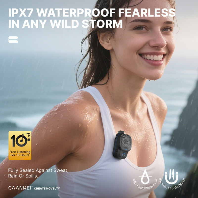 Cross-Border Private Model Bluetooth Speaker, Noise Reduction, Wearable Mini Speaker, Outdoor Wireless Speaker, Sports, Swimming, Fitness