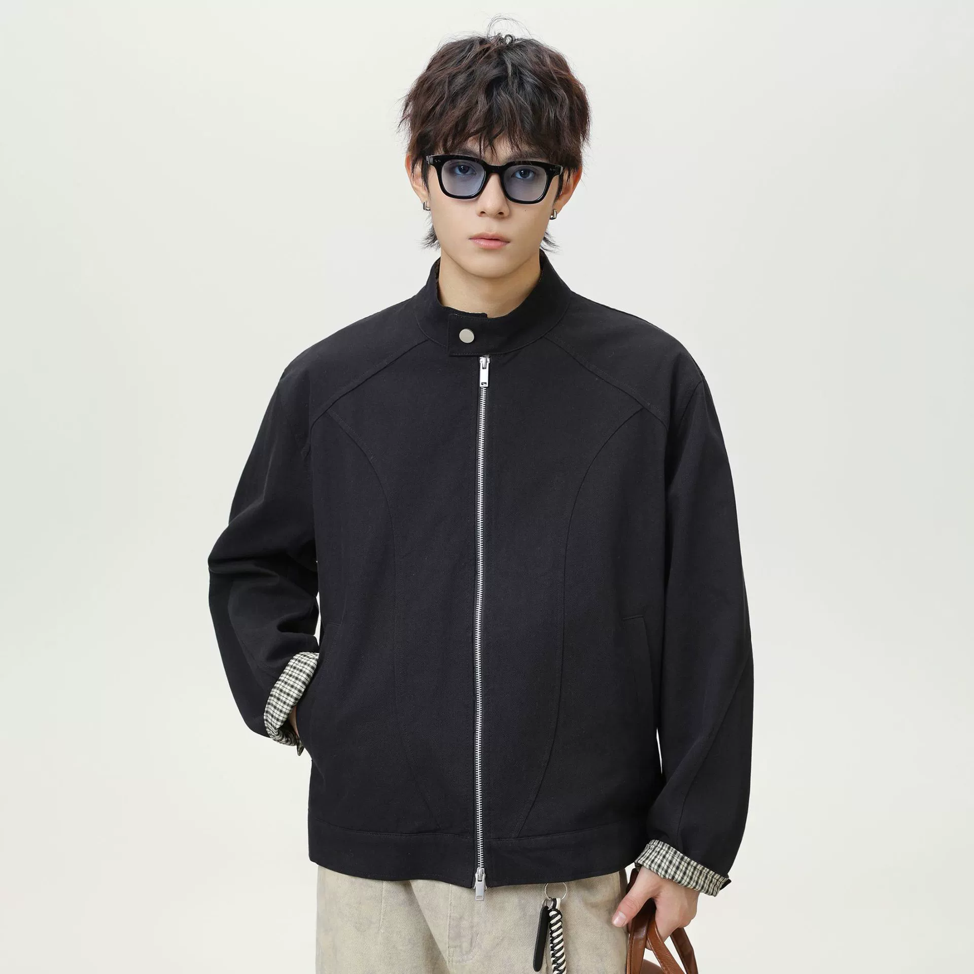 Retro autumn design jacket, loose fit
