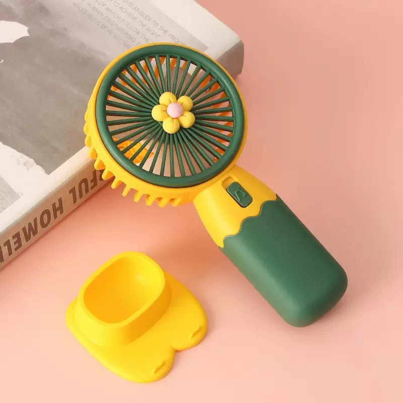 Mini ventilador portátil de color macarron con base, carga usb, pequeño ventilador de escritorio portátil regalo de verano image 18