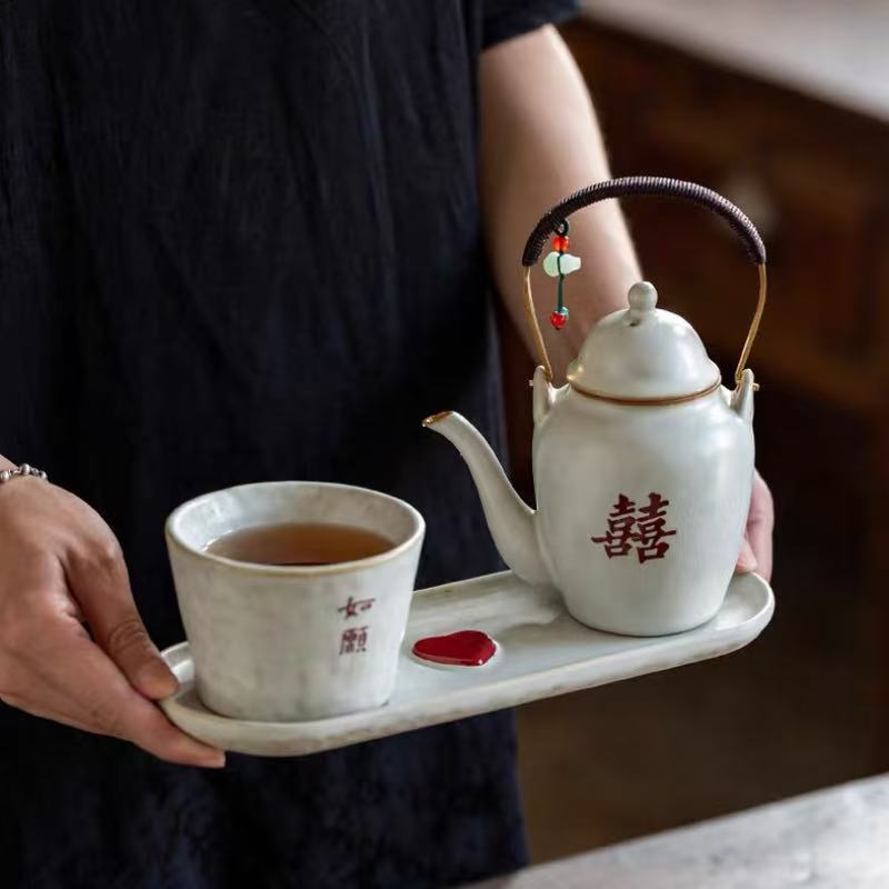 粉引化妆土咖啡杯日式复古侘寂风粗陶猪口杯拉花下午茶如愿手握杯|undefined