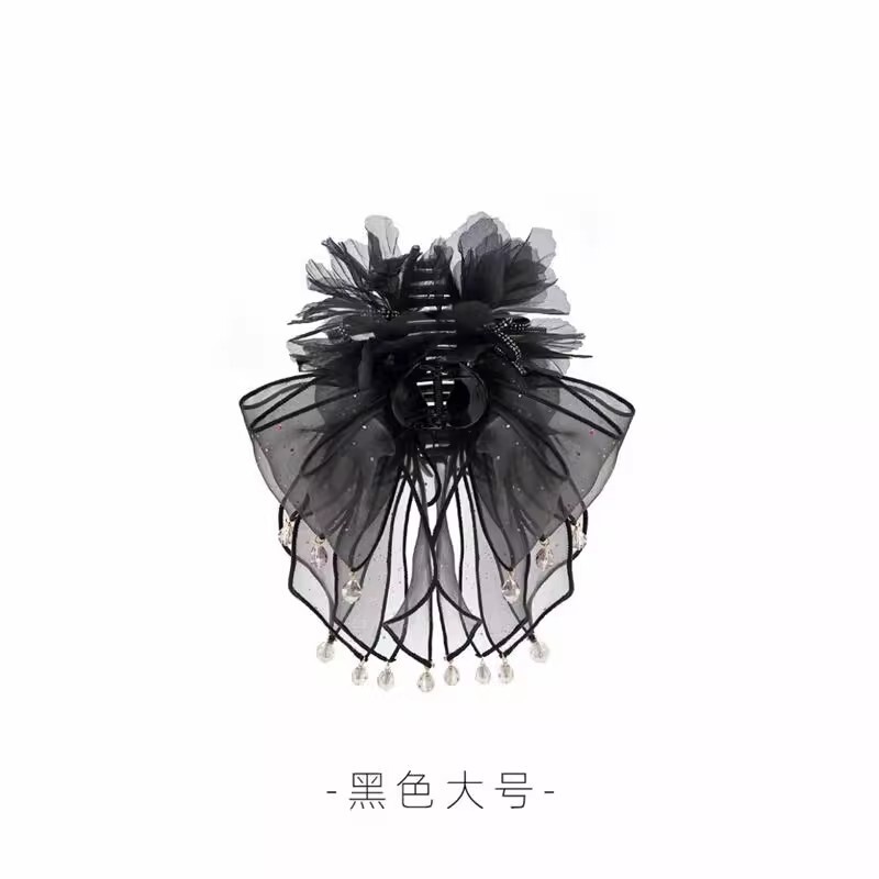大羽毛花瓣【公主的裙摆】抓夹女发夹后脑勺显发量优雅气质鲨鱼夹女|undefined