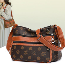 女包包2024斜挎包时尚吧百搭多层软皮潮流女士中老年妈妈单肩包潮