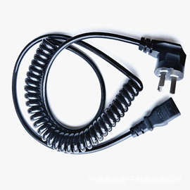 厂家定制国标三插 品字尾电源线 1.5米 弹簧线 0.75平方插头线