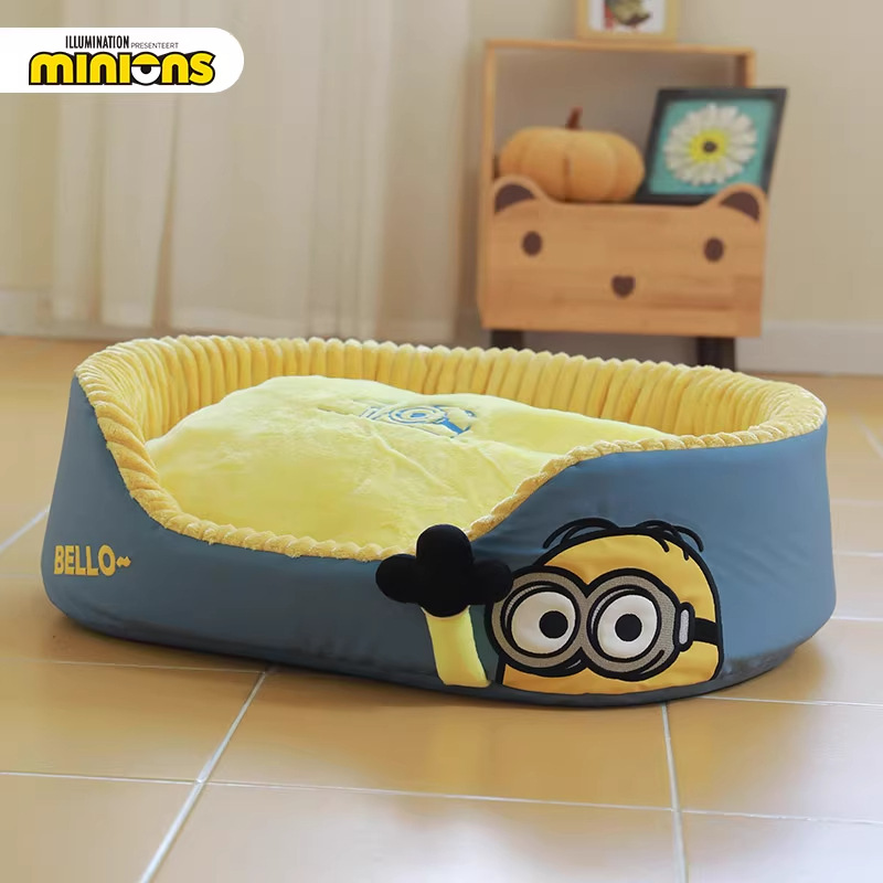Miniones Amarillos| Stuart serie esponja cama de invierno para perros dormir mascotas invierno calentamiento perros