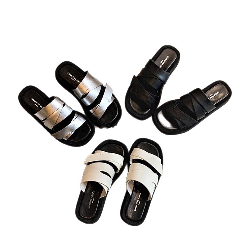 Las nuevas sandalias de verano 2025 arrastran alrededor ~ Sandalias de mujer para llevar afuera