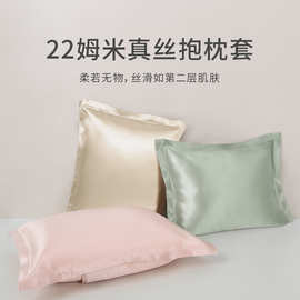 新品22姆米双面真丝抱枕套100%桑蚕丝午休汽车靠垫礼品印LOGO含芯