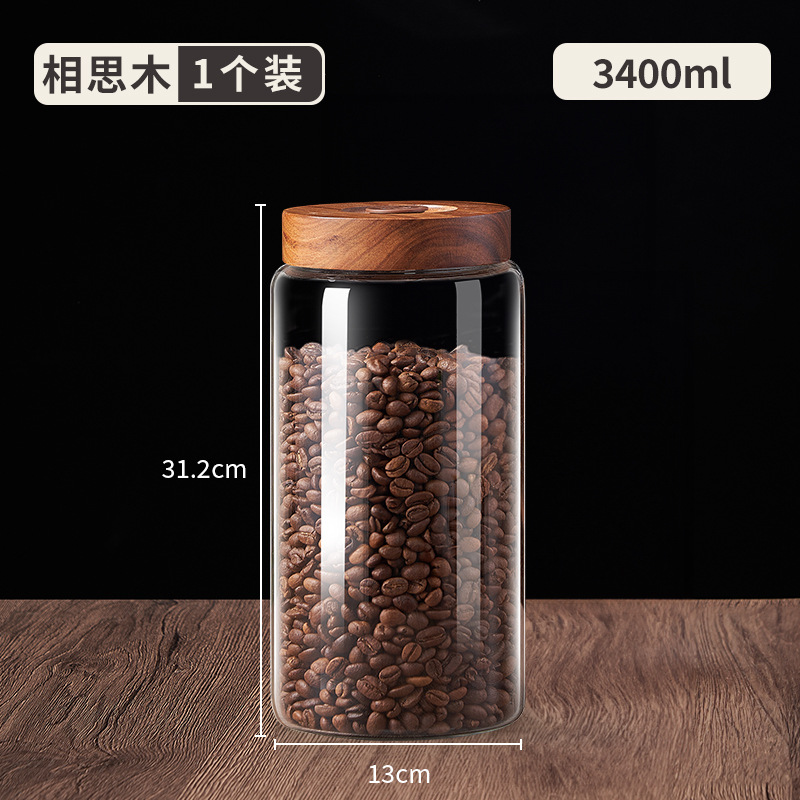 Tanque de almacenamiento de granos de café de grado alimenticio, tanque de sellado de vidrio, tanque de almacenamiento especial para polvo de café, cáscara de naranja de té, tanque de almacenamiento y botella