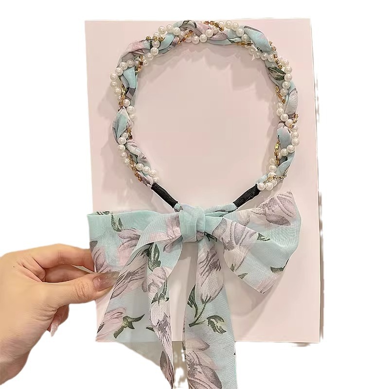 Verano correa de cabello para mujeres 2025 nuevo cinturón de cabello prensado correa de cabello bufandas de seda sistema de trenzado cabello tocado