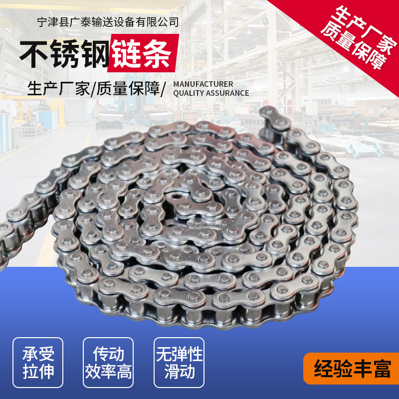 Cadena no estándar de gran paso Cadena industrial de servicio pesado resistente a altas temperaturas Cadena transportadora de doble orificio de fila única y doble para transporte de maquinaria