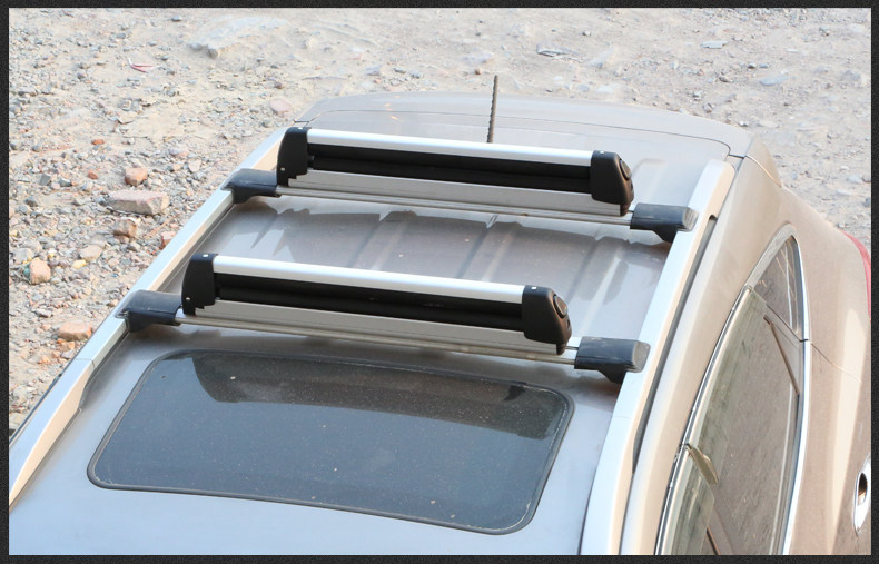 Suv Car Roof Ski Rack with Lock, Roof Rack for Ice and Snow Sports, Snow Sled Rack, Luggage Rack, Aluminum Alloy for Single and Double Boards