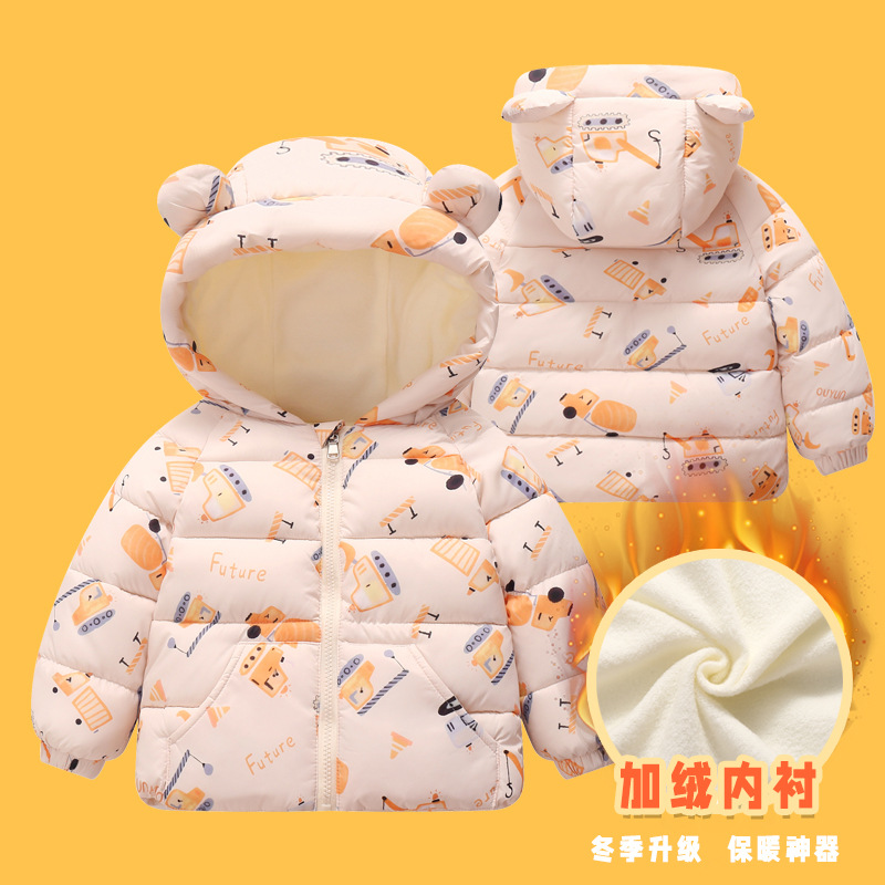872 Comercio exterior transfronterizo otoño e invierno ropa de algodón para niños más ropa de algodón de terciopelo ropa para niños ropa de algodón para bebés y niños, abrigos de algodón para bebés para niños y niñas