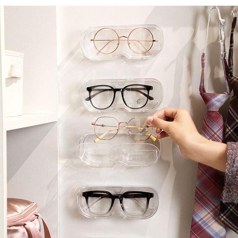 Wall-mounted Glasses Storage Box Portable Myopia Sunglasses Hanger Household Dust-proof Dormitory Glasses Storage Rack Artifact