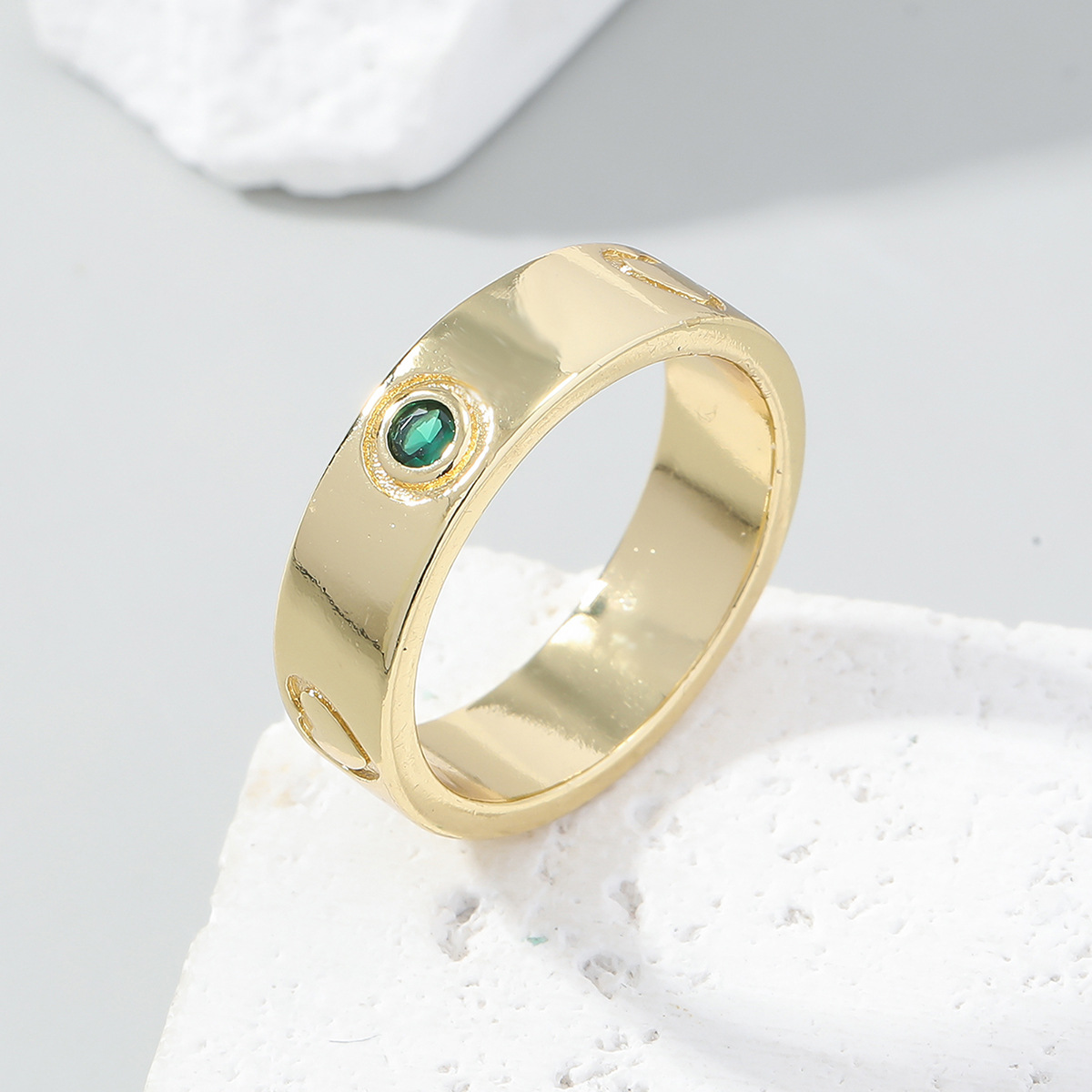 Diamantbesetzter Herzring Für Damen Personalisierter Modeschmuck_voghion.com