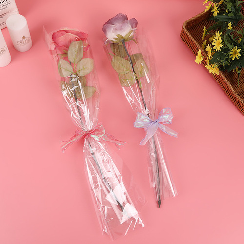 Factory direct sales transparent cellophane roll dustproof and waterproof printing high transparency flower wrapping paper floral bouquet package flower materials