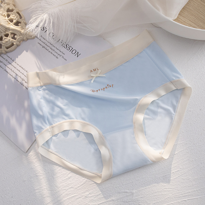 Ropa interior de seda de hielo para mujer de verano delgada sin costuras de cintura media transpirable sedoso desnudo de secado rápido estilo de niña máscara de malla pantalones cortos