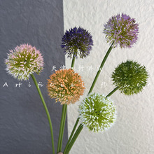 仿真蒲公英假花 单支洋葱球花 花球 绢花假花蒲公英摄影田园摆放