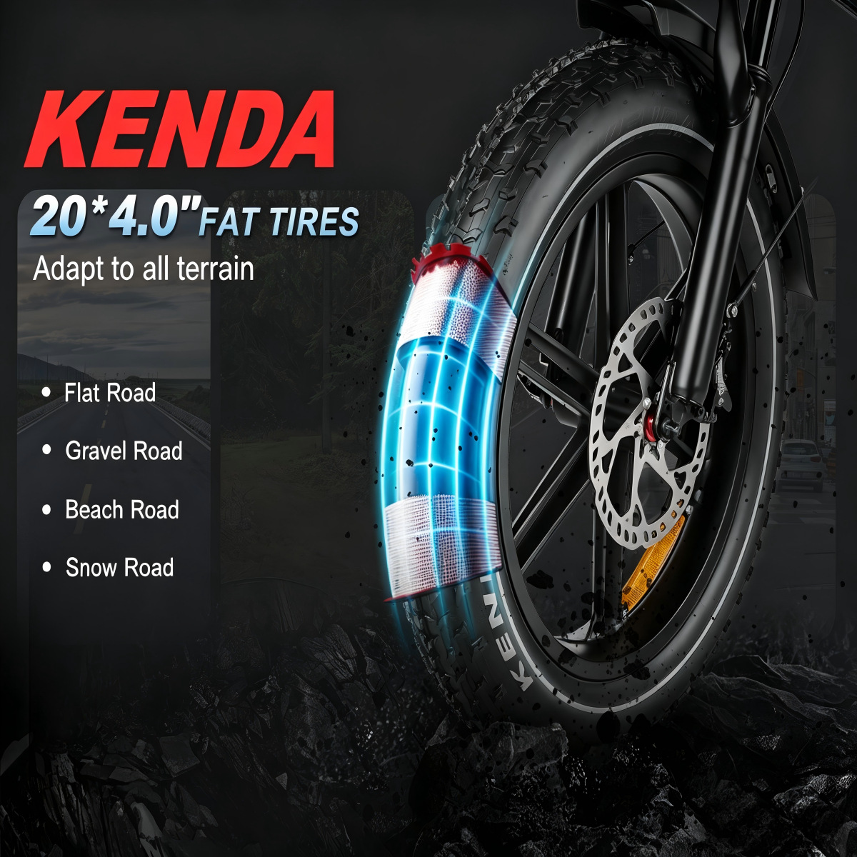 In stock at the US warehouse 20inch Full suspension fat tire folding electric bicycle cross-border dropshipping peak power 1800W