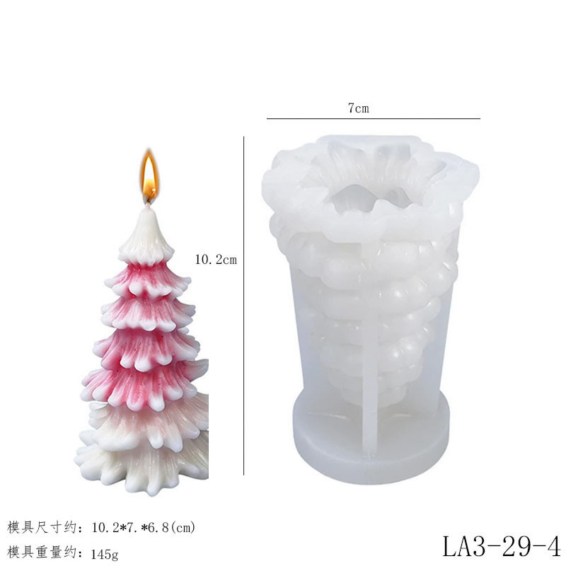 Molde de silicona de vela de árbol de Navidad molde de Yeso de incienso molde manual DIY molde de silicona de árbol de Navidad molde tridimensional image 9