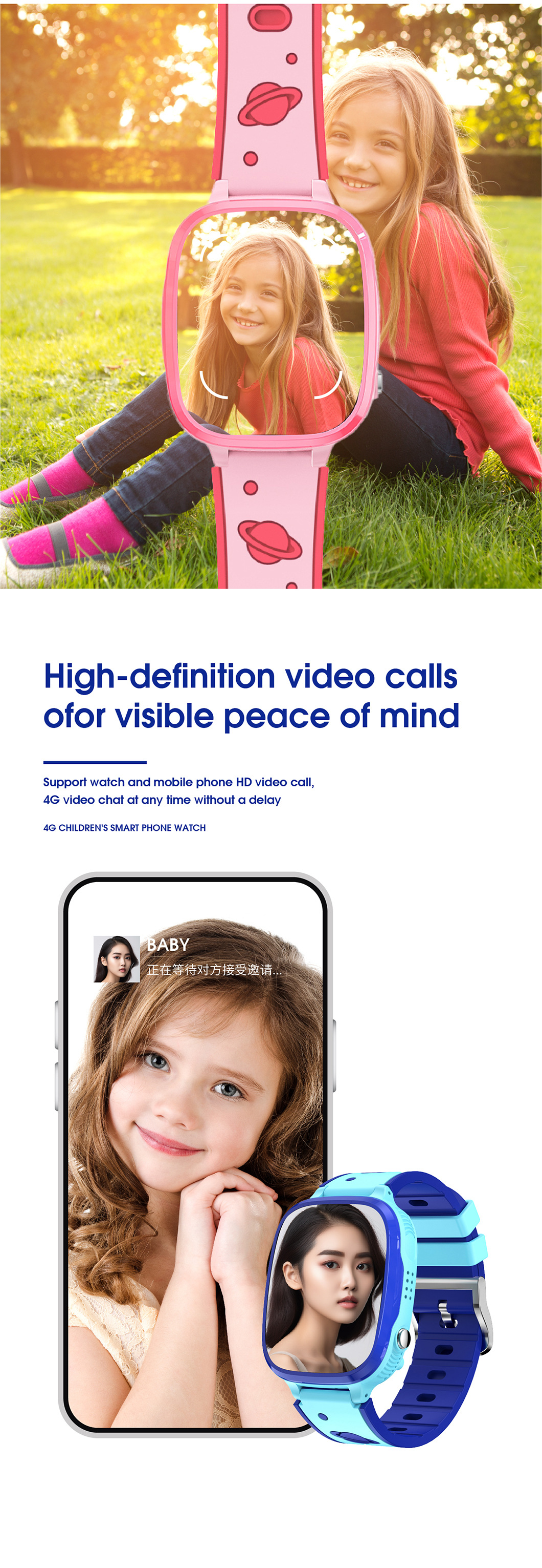 All-network children's smartwatches, smartwatches for both men and women, video call, waterproof positioning, manufacturer wholesale new models Item Picture