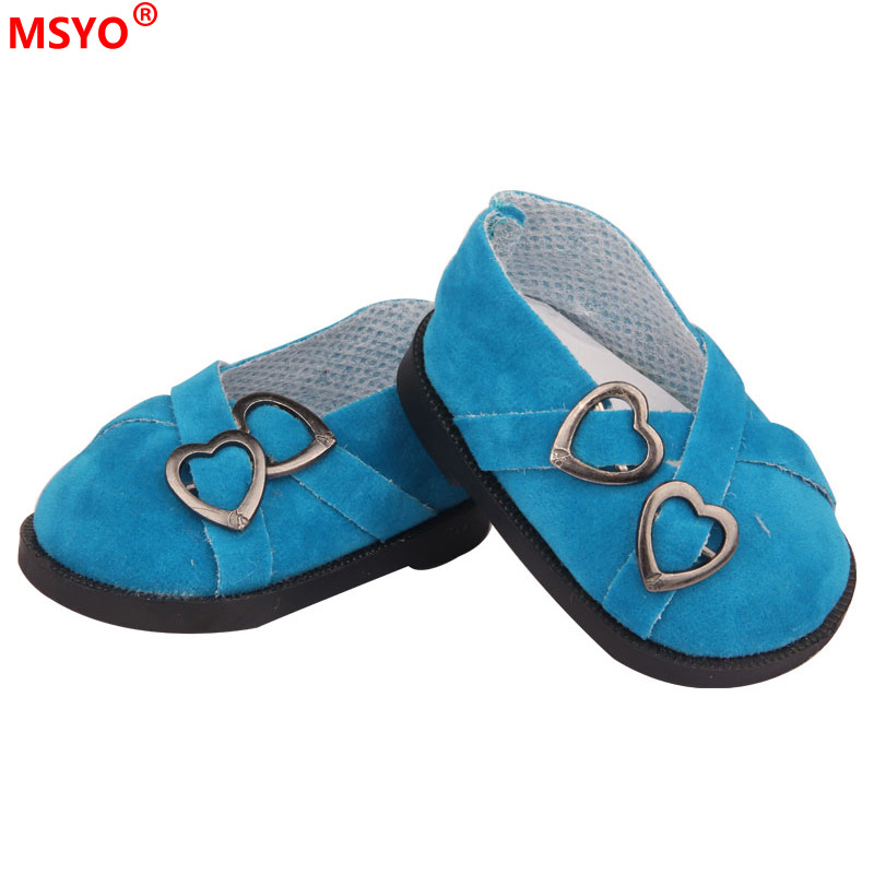 18 pulgadas American Girl muñeca zapatos 43cm muñeca lindo arco amor lentejuelas zapatos muñeca zapatos de lona