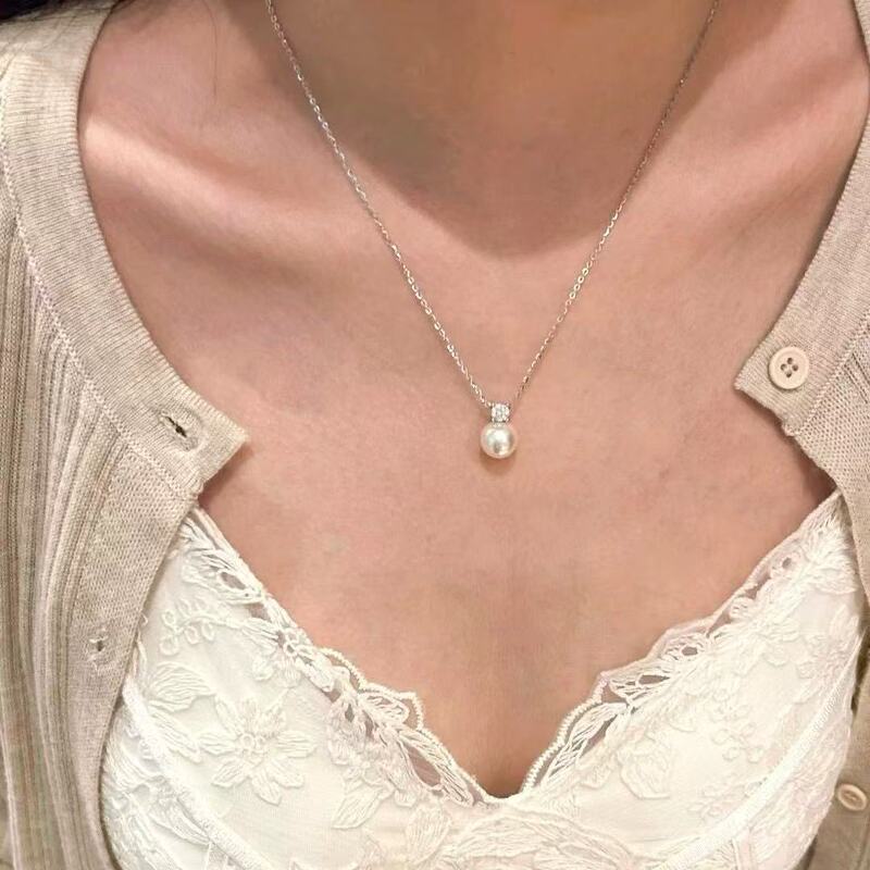 S925 Sterling Silver Princess Diana Single Natural Pearl Necklace for Women, Light Luxury Niche Clavicle Chain, Gift for Girlfriend S925 Sterling Silver Princess Diana Single Natural Pearl Necklace for Women, Light Luxury Niche Clavicle Chain, Gift for Girlfriend