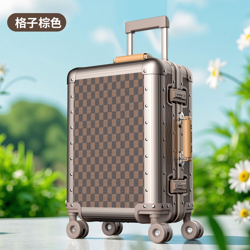 跨境新款商务出差旅行箱20寸全铝镁合金拉杆箱静音万向轮登机箱|undefined