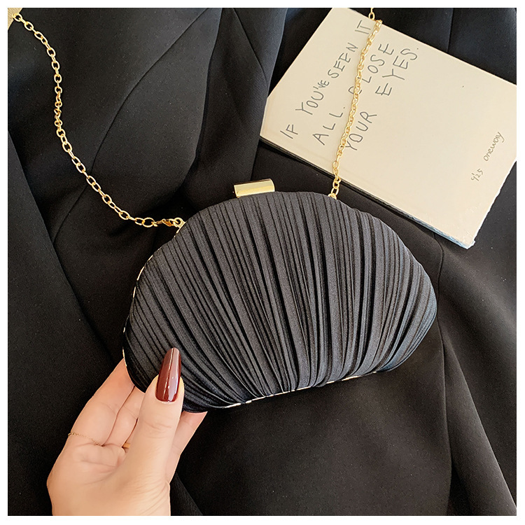 2025 nuevo cross-border Shell damas bolsa de cena ligera de lujo bolsas de mano plegadas de alto nivel sensación de fiesta de boda bolsa de noche