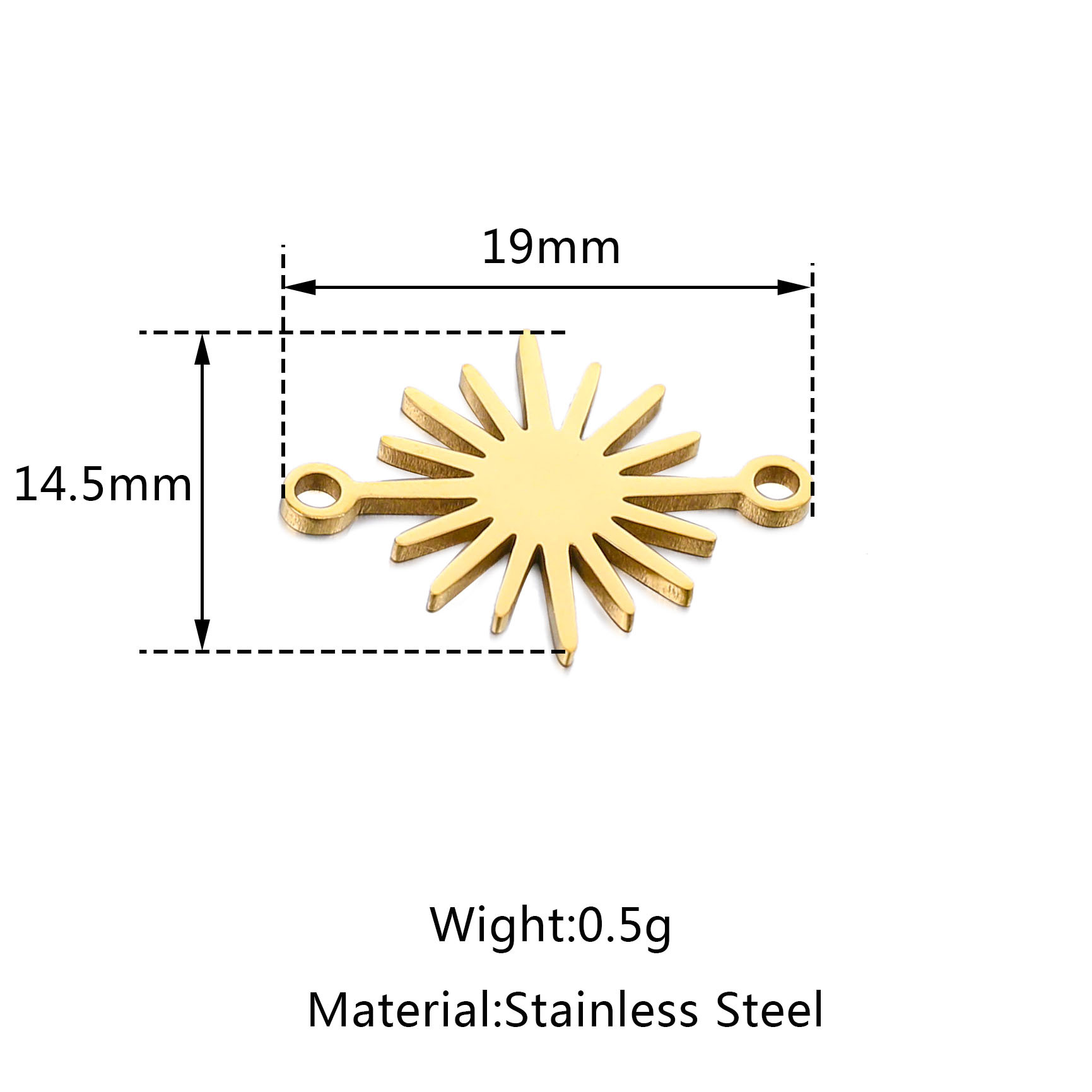 DOOYIO 5 teile/los Edelstahl Sonnenblume Doppel Löcher Anhänger DIY Halskette Armband Charms Schmuck Geschenke Zubehör – Detail 2