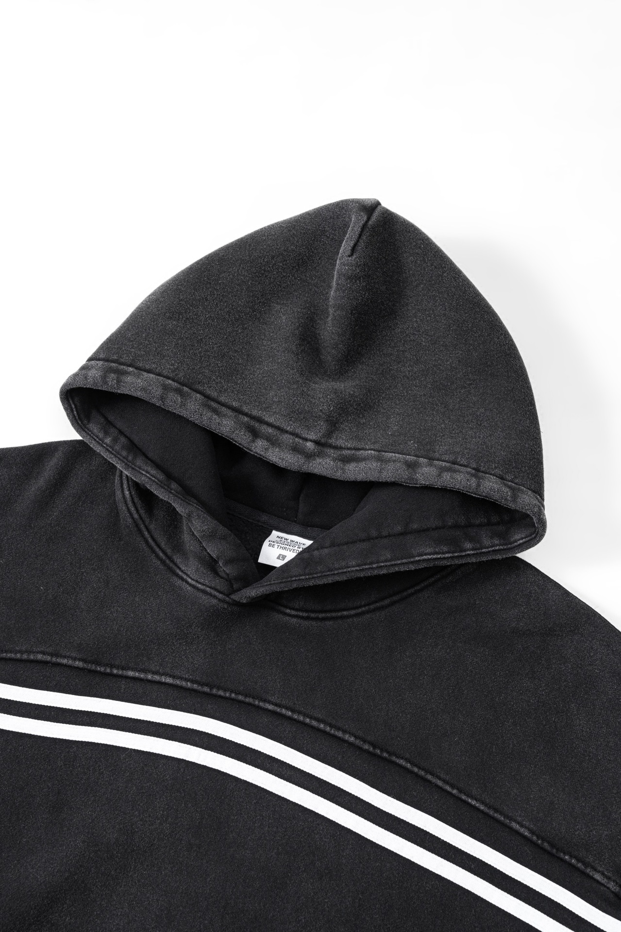 Abbigliamento maschile di marca di alta moda di strada pesante più velluto ispessito felpa con cappuccio a righe sportive felpe con cappuccio_voghion.com