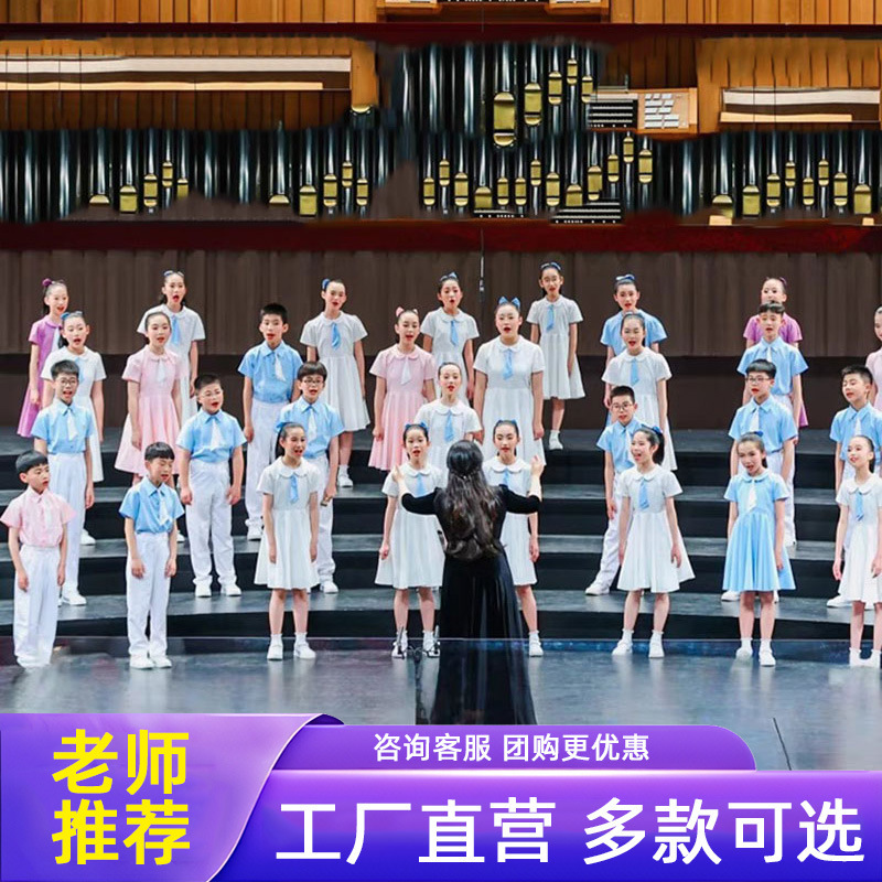 Children's June 1 Chorus Costume Primary School Students' Patriotic Poetry Recitation Speech Group Graduation Season Dress Costume