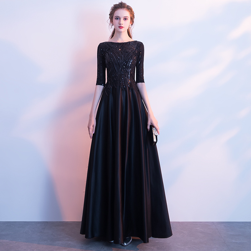 Black Evening Dress for Women 2026 Spring and Summer New Style Elegant Long Dress for Ladies, Suitable for Banquets, Hosts, and Performances