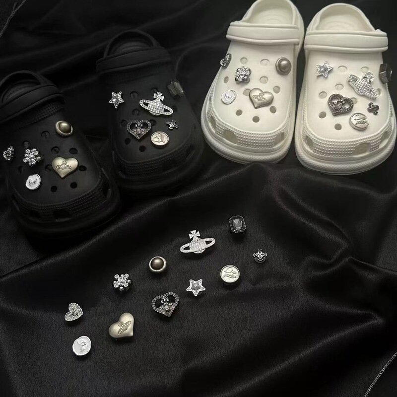 Croc Shoe Accessories, Cute Diamond Creative Detachable DIY Decorations, Shoe Buckles, Snap-On 3D Shoe Flower Accessories
