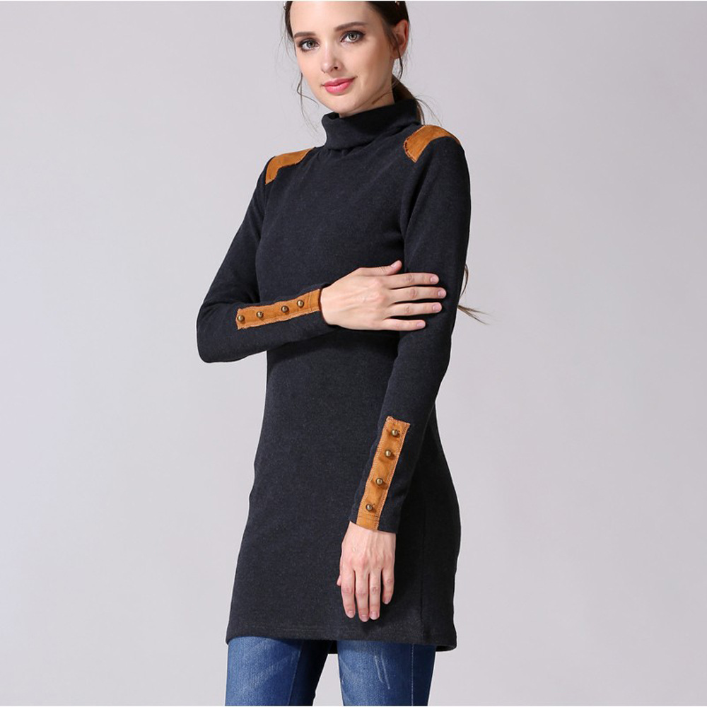 Top maternitate pentru alăptare mânecă lungă guler înalt_voghion.com