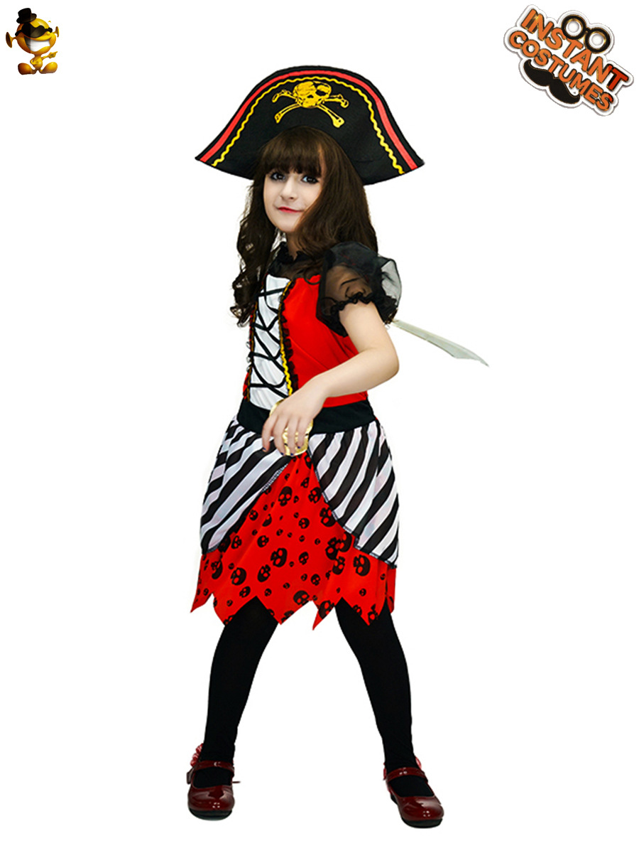 Traje de Halloween traje de escenario ropa de fiesta mascarada Cosplay traje niña pirata falda