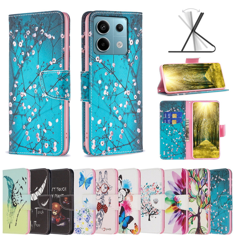 In stock wholesale applicable to TCL/ infinix and other series of painted style mobile phone flip case