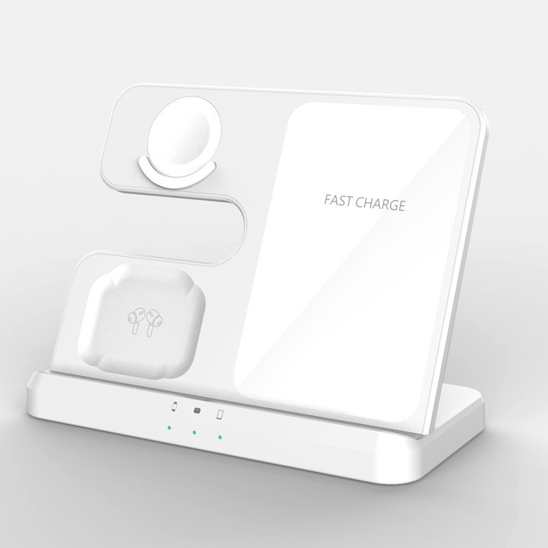 Aplicable a Samsung reloj auricular teléfono móvil inalámbrico de carga rápida multifuncional escritorio vertical tres en uno cargador inalámbrico