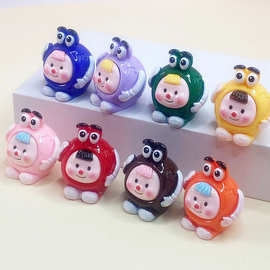 创意实色M豆多妹diy树脂配件小夜灯车载立体摆件钥匙扣挂件装饰