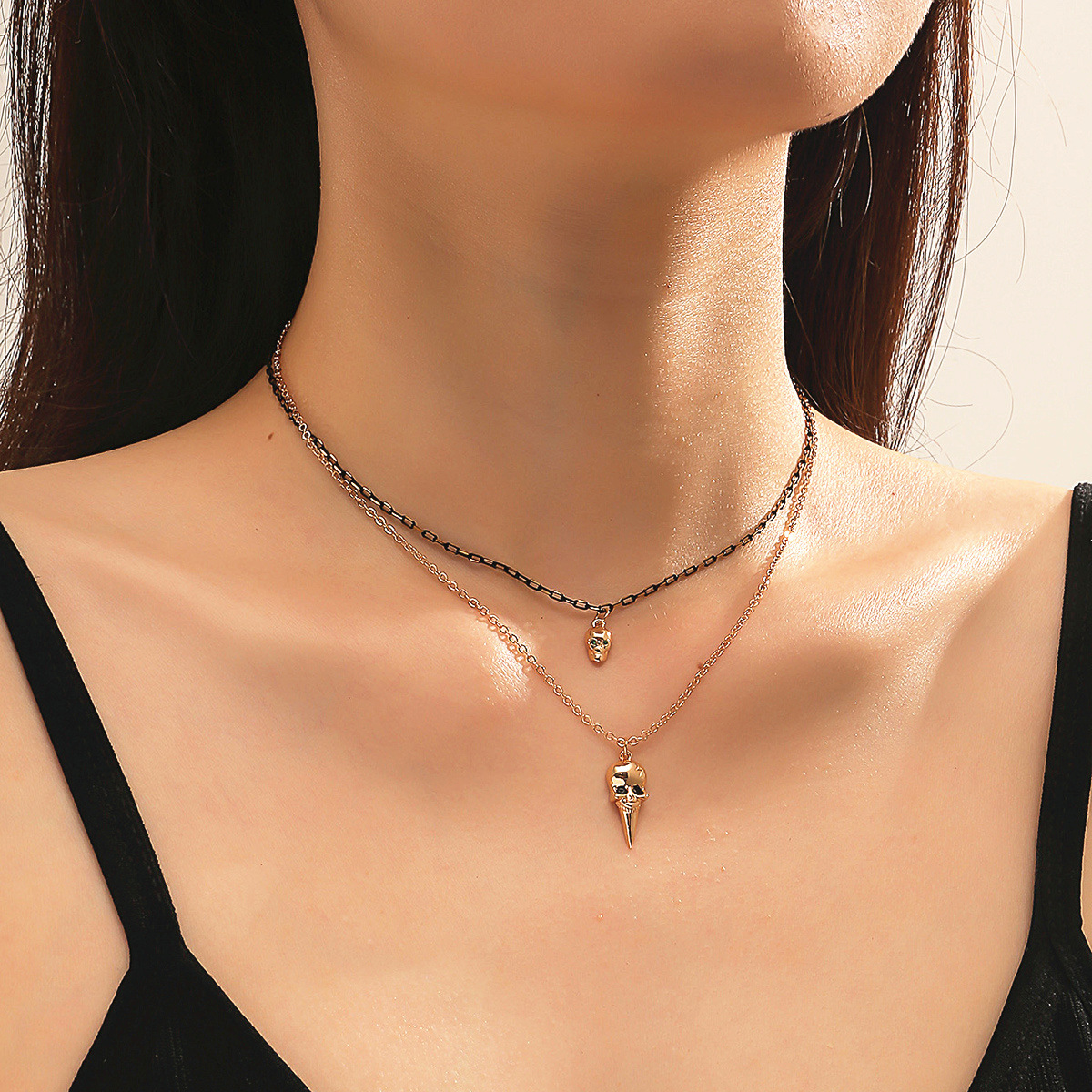 12g Weight Pendant Necklace Classification Fashion Skull Copper Plating Pendant Necklace 1 Piece