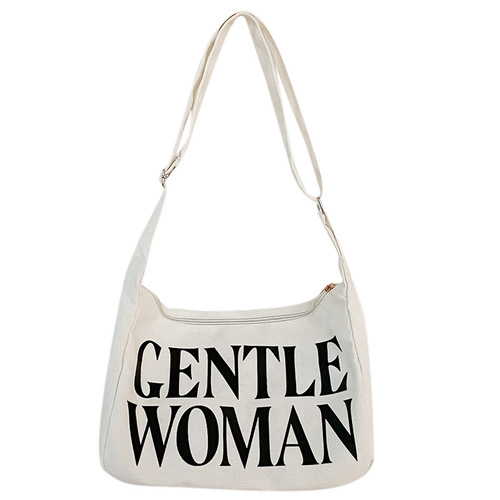 2024 Summer New Korean Style Simple Canvas Women's Shoulder Bag Large Capacity Tote Bag Forest System Casual Large Bag