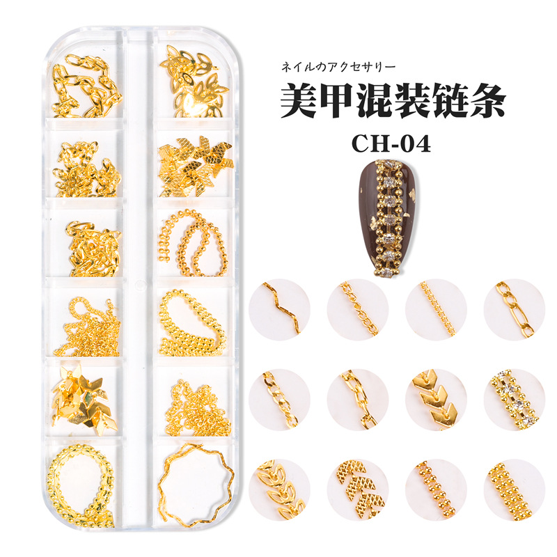 Joyería de cadena de clavos transfronteriza punk japonés cadena de metal macaron Cadena de cuentas de oro y plata decoración de bricolaje