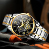 Mechanical waterproof men's watch stainless steel, men's quartz calendar, swiss watch, steel belt, fully automatic