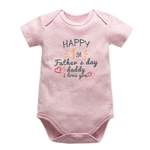 Baby onesies short sleeve pull-on pants triangle shirt Father's Day summer clothes infant children's clothing wholesale from manufacturer