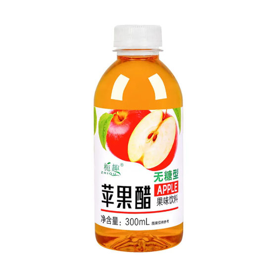 Factory direct sugar-free apple vinegar 300ml/24 bottles of whole box wholesale postage summer new sugar-free plant drinks