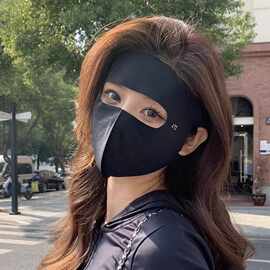 冰丝防晒口罩防紫外线女黑色女士高颜值2025年网红透气新款护眼角