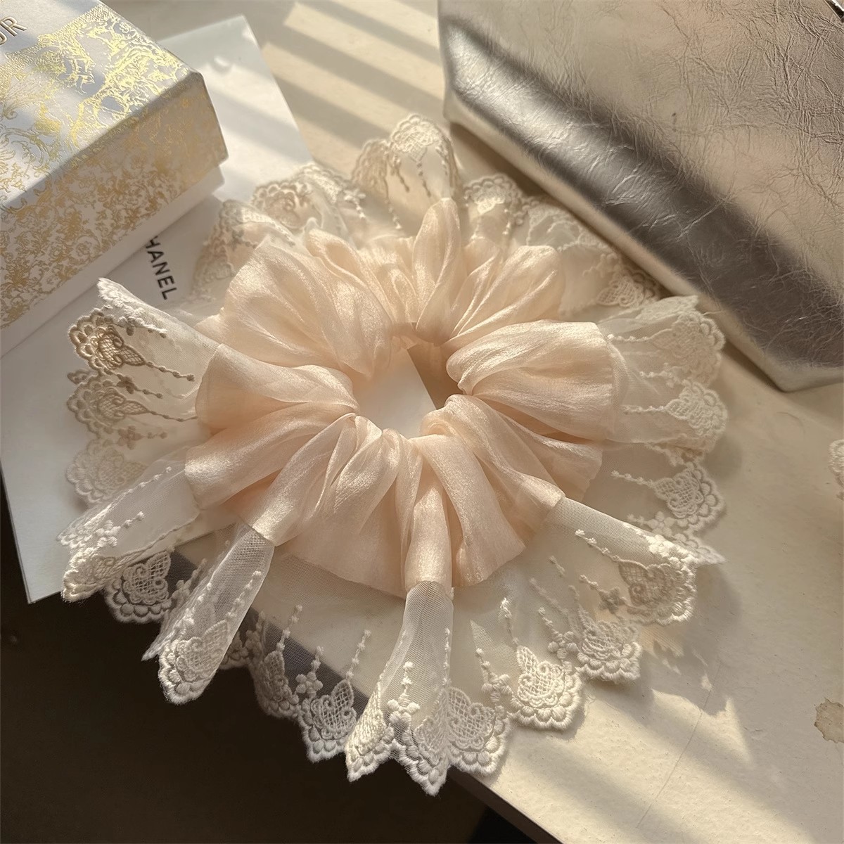 Elastico per capelli con pizzo elegante stile francese accessori_voghion.com